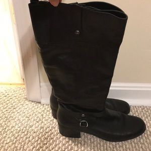 Womens Bandolino Black Riding Boots Sz 10 WC